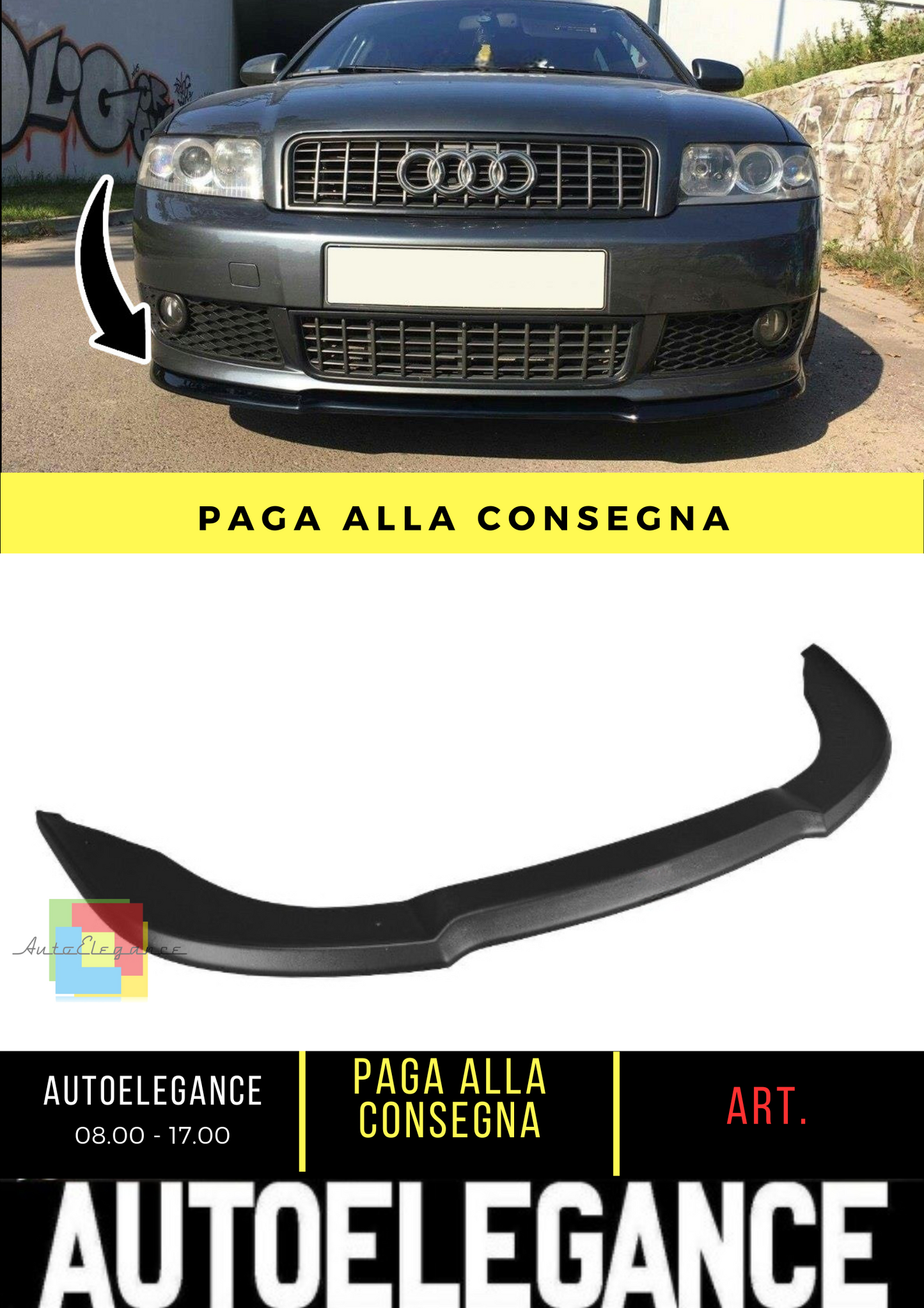⭐Front Splitter V.1 suitable for Audi A4 S-Line B6⭐