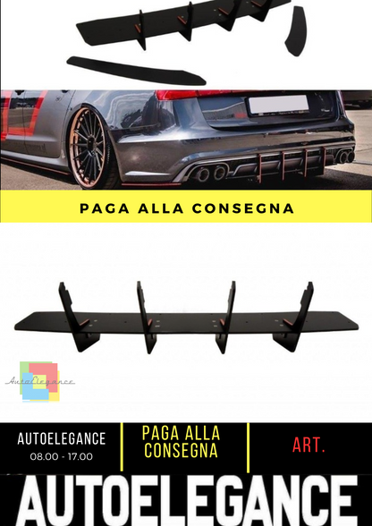 ⭐Rear Diffuser &amp; Rear Side Splitter Fit For Audi S6 C7 FL⭐