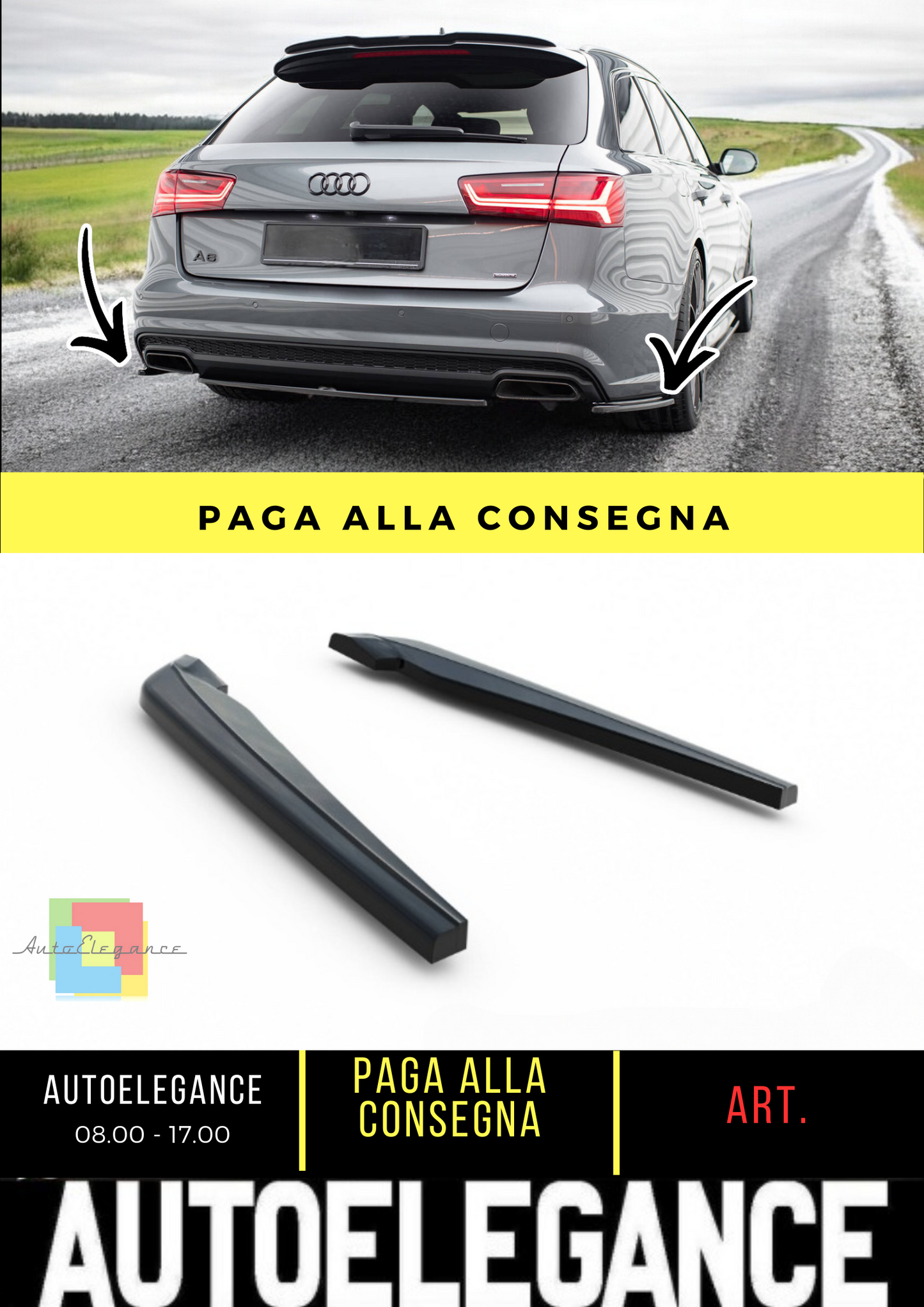 💫Splitter laterali posteriori V.1 Audi A6 / A6 C7 S-line / S6 C7 Facelift💫