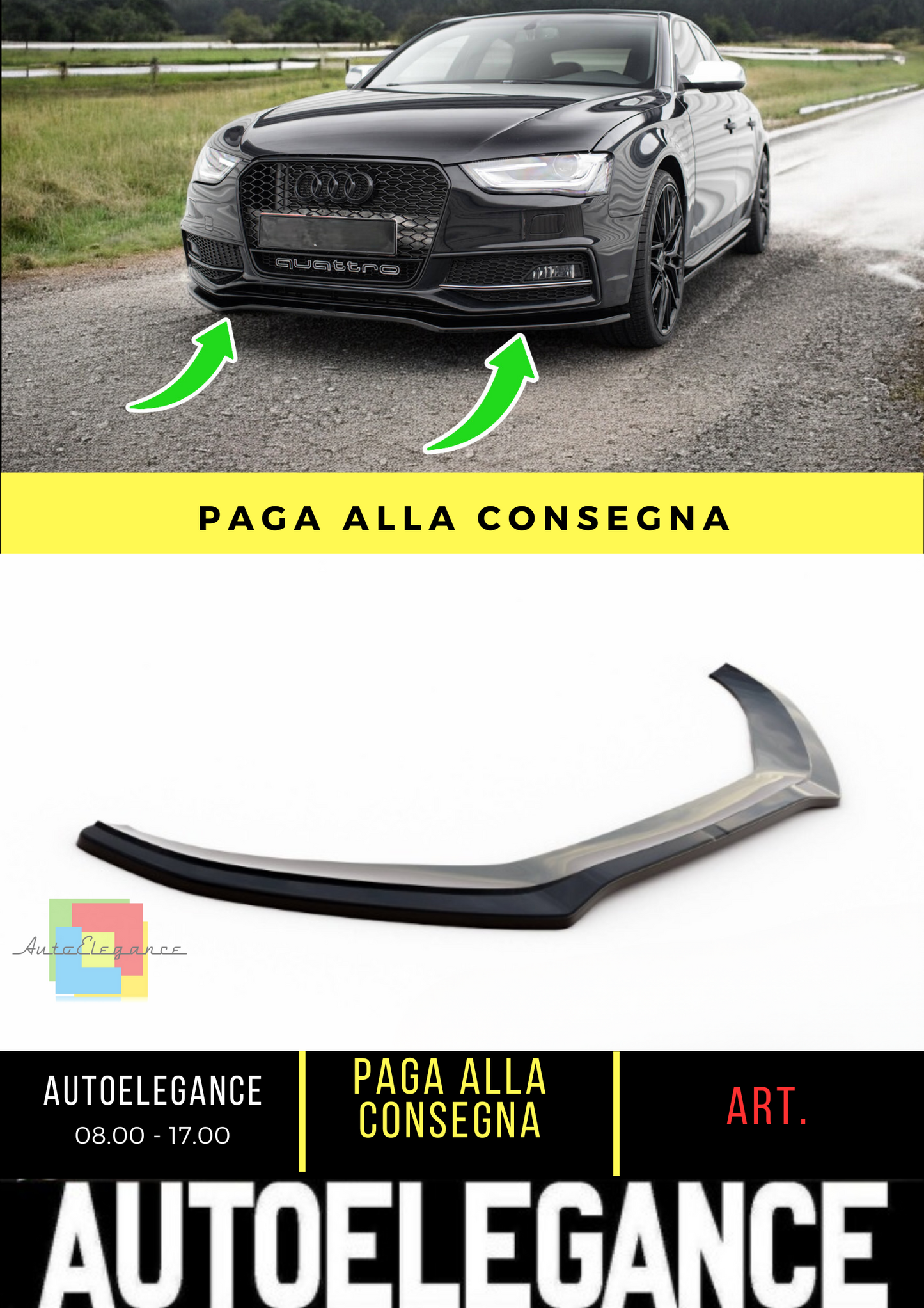 💫Splitter anteriore V.2 adatto per Audi A4 S-Line / S4 B8 Facelift💫