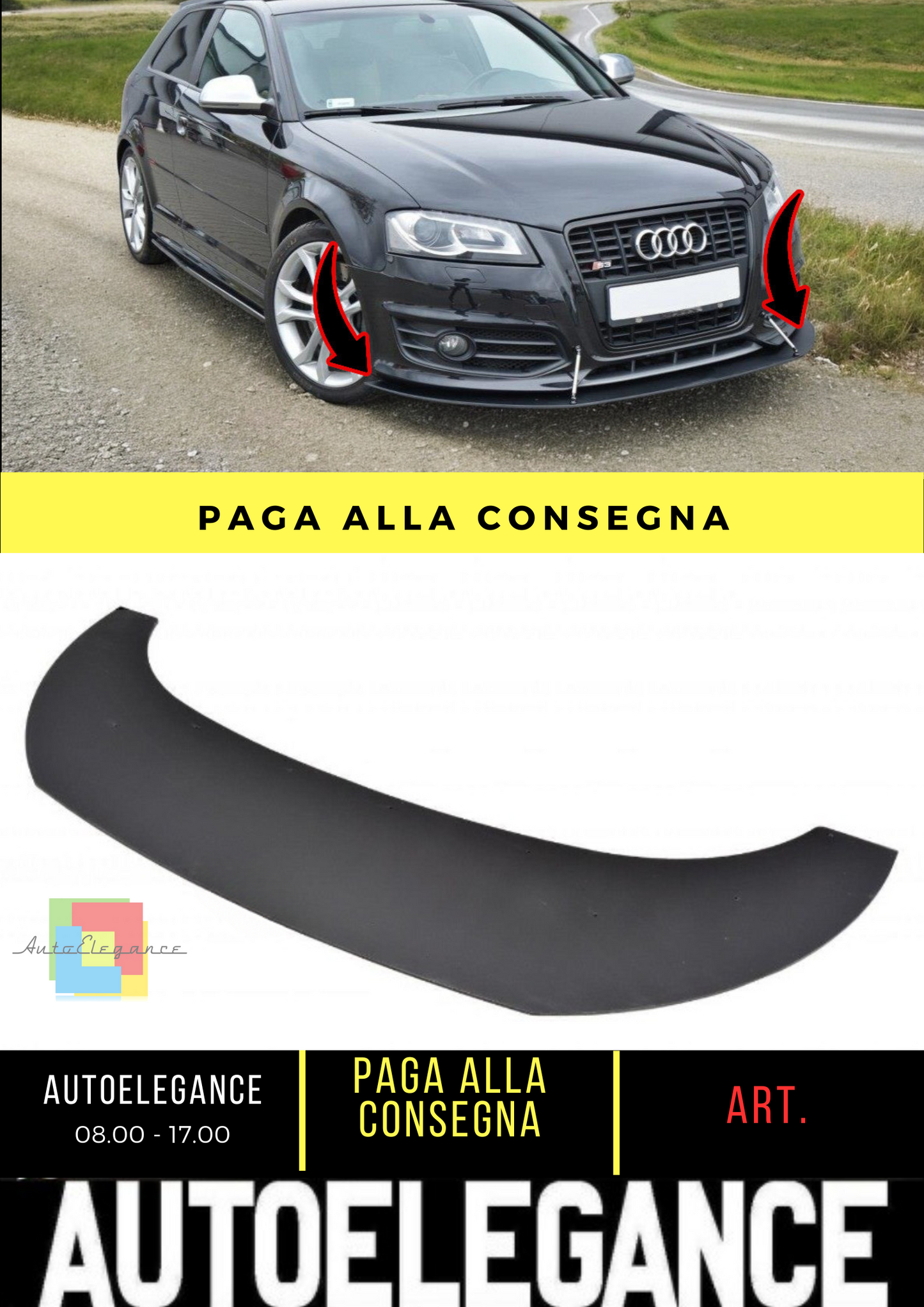 ⭐Racing front splitter suitable for Audi S3 8P FL⭐