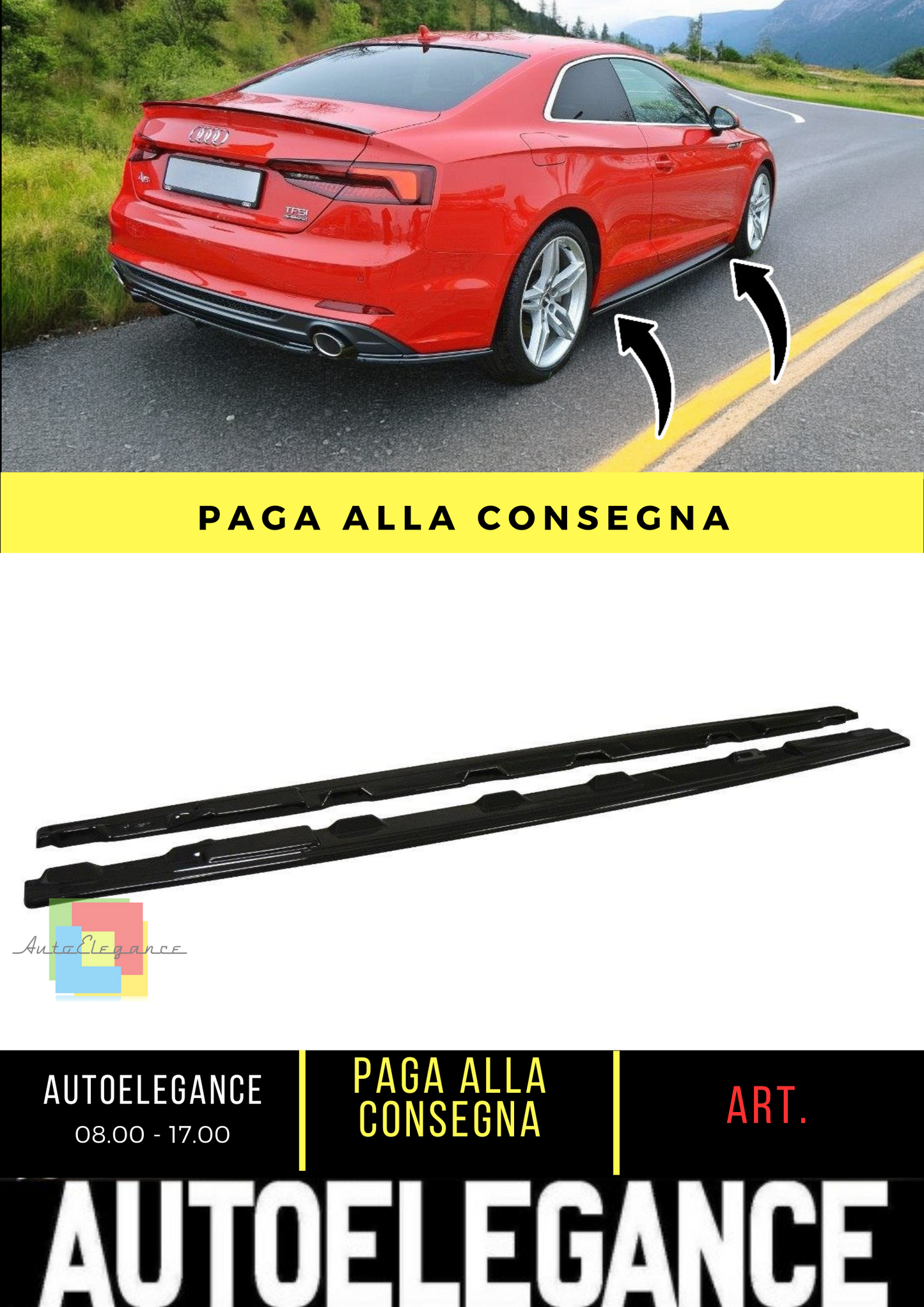 ⭐Sotto Minigonne Laterali adatto per Audi S5 / A5 S-Line F5 Coupe⭐