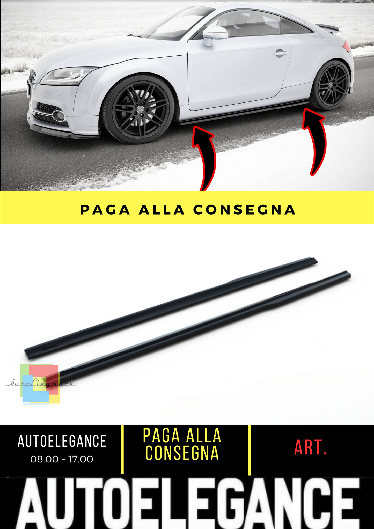 ⭐Sotto Minigonne Laterali V.1 adatto per Audi TT S / TT S-Line 8J Facelift⭐