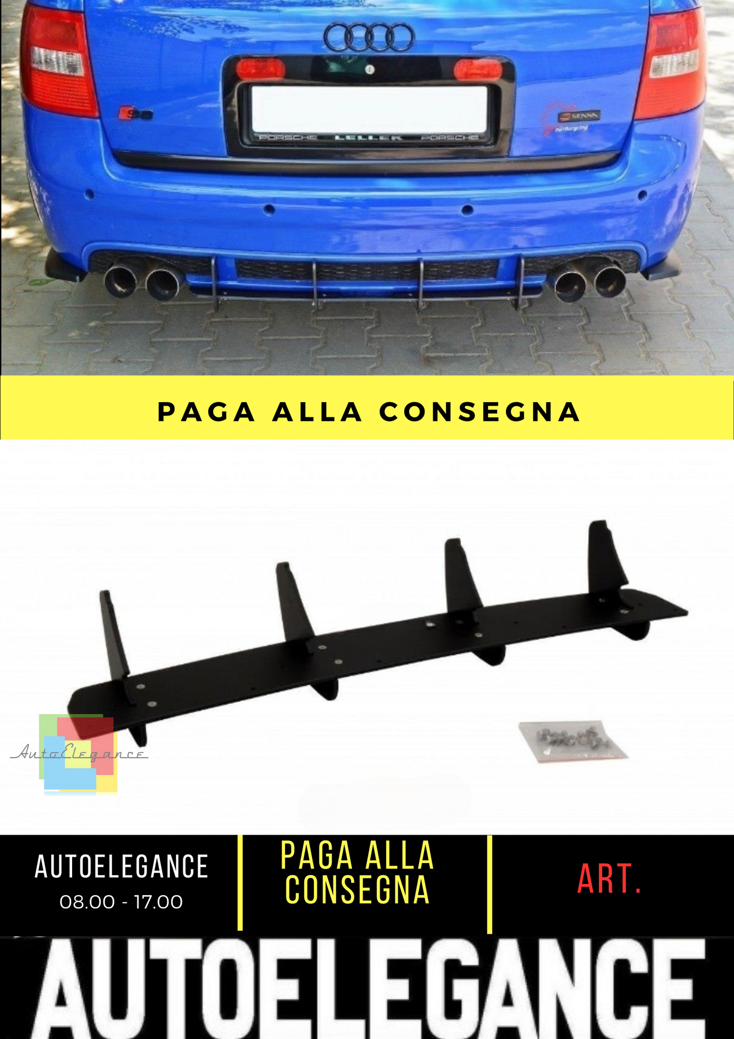 ⭐Black Rear Diffuser Lights Suitable for Audi RS6 C5 ⭐