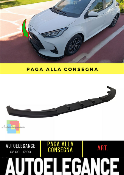 🔥SPLITTER ANTERIORE V.2 ADATTO PER TOYOTA YARIS MK4 (2020-) NERO LUCIDO ABS🔥