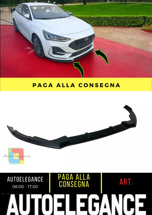 🔥FRONT SPLITTER FOR FORD FOCUS MK4.5 ST / ST-LINE (2022-) GLOSSY BLACK ABS🔥