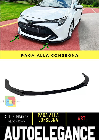 🔥SPLITTER ANTERIORE ADATTO PER TOYOTA COROLLA MK12 (2018-) NERO LUCIDO ABS🔥