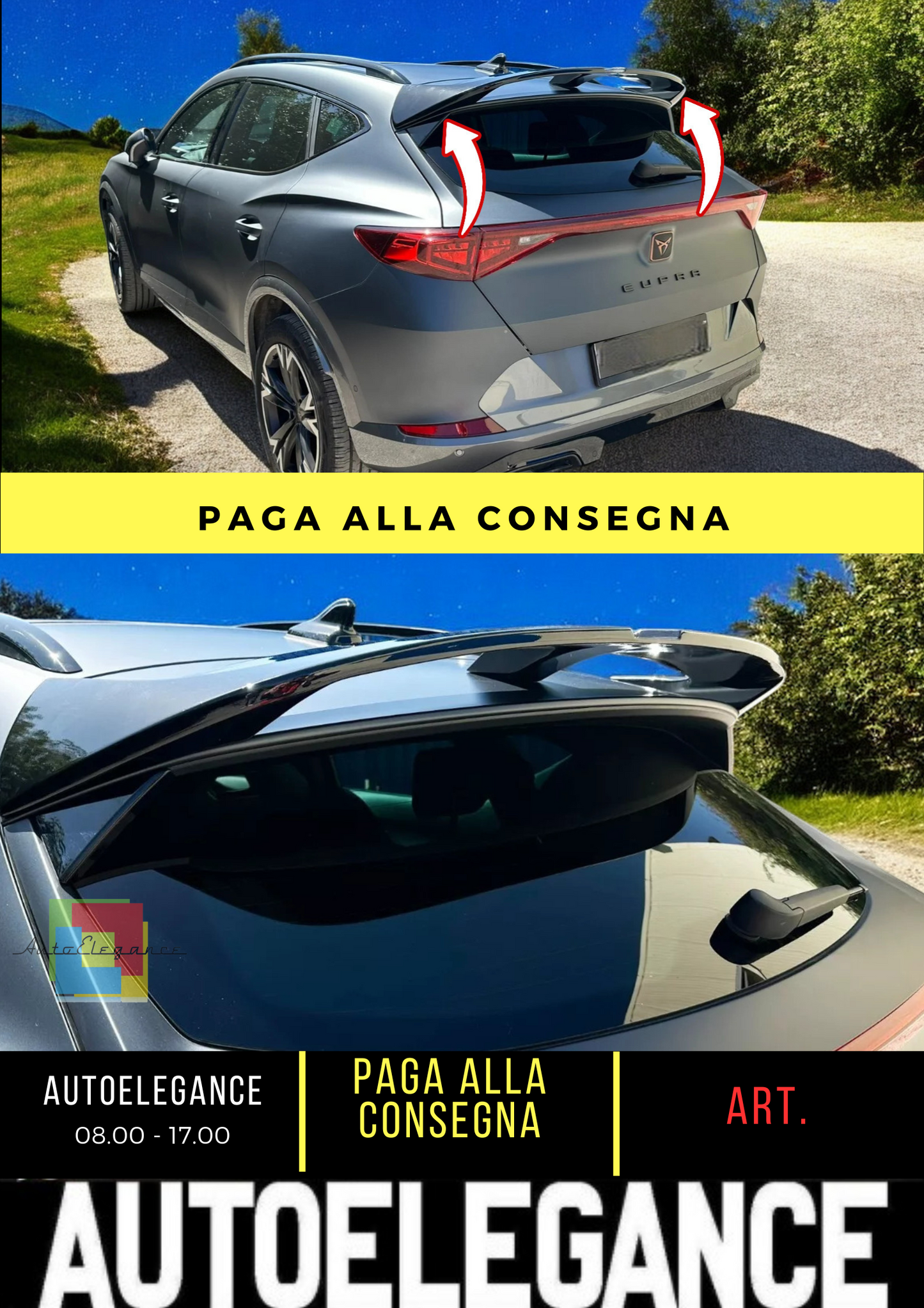 🔥SPOILER TETTO ADATTO PER CUPRA FORMENTOR MK1 (2020-) PU UNPAINTED🔥