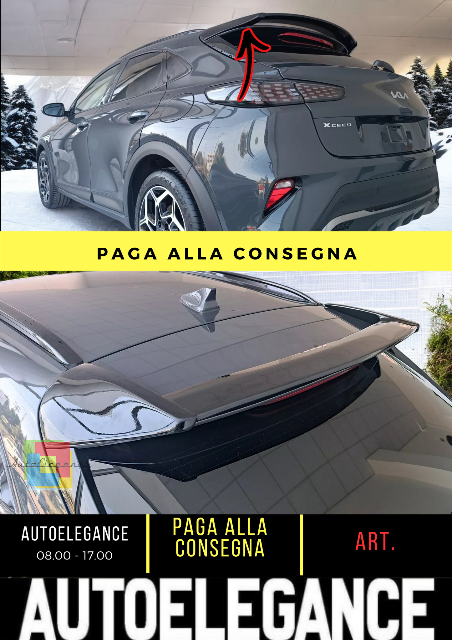 💫SPOILER TETTO ADATTO PER KIA XCEED (2019-) PU UNPAINTED💫