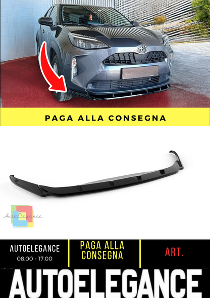 ⭐SPLITTER ANTERIORE PER TOYOTA YARIS CROSS (2020-) NERO LUCIDO ABS⭐