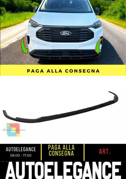 🔥FRONT SPLITTER SUITABLE FOR FORD TRANSIT CUSTOM MK2 (2023-) GLOSSY BLACK ABS🔥