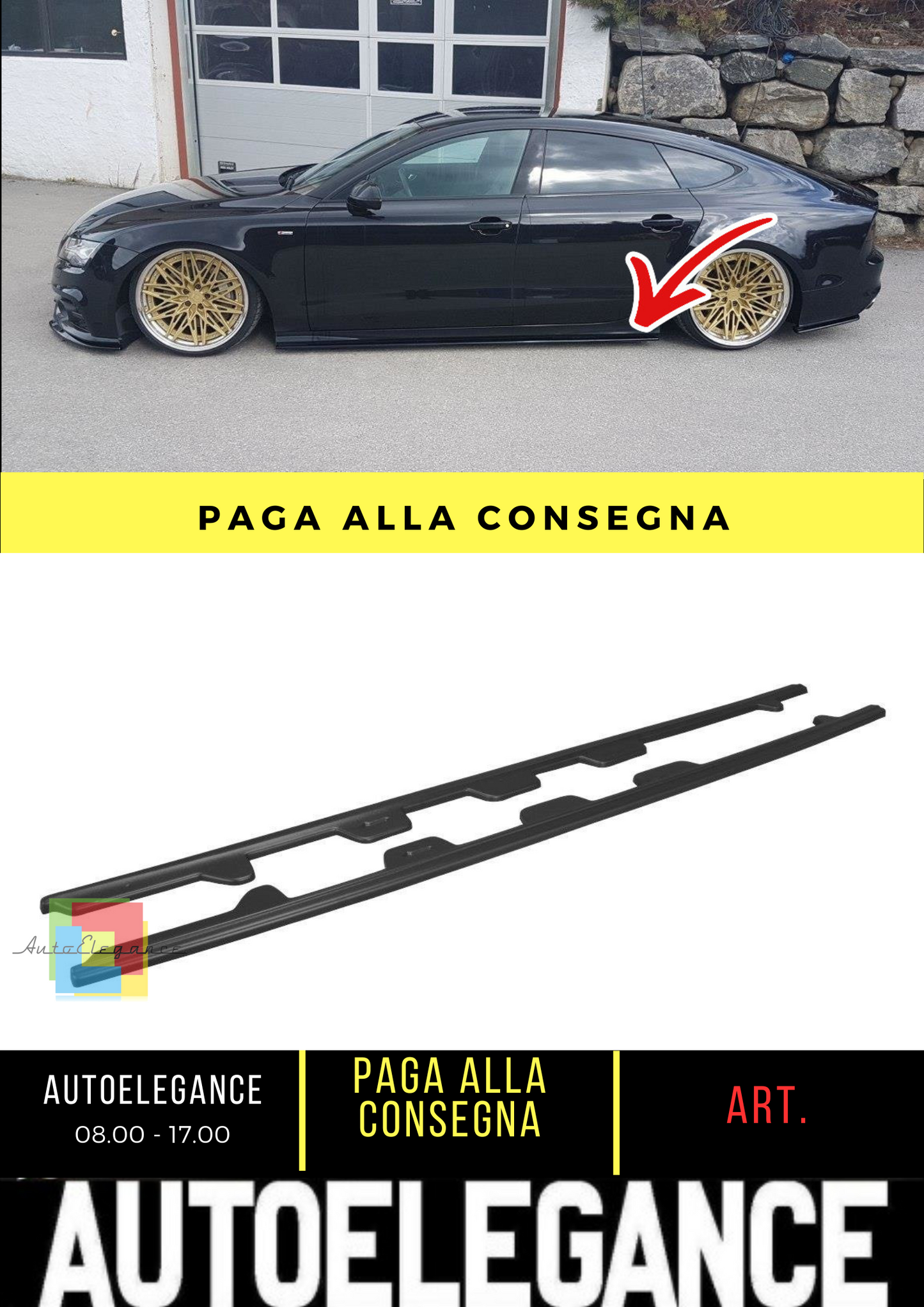 ⭐Sotto Minigonne Laterali V.1 adatto per Audi S7 / A7 S-Line C7⭐