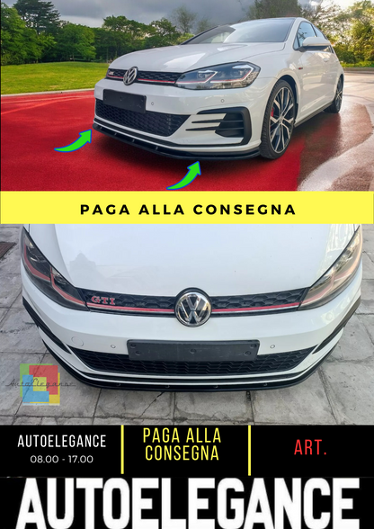 🔥SPLITTER ANTERIORE ADATTO PER VW GOLF MK7 FACELIFT GTI NERO LUCIDO ABS🔥