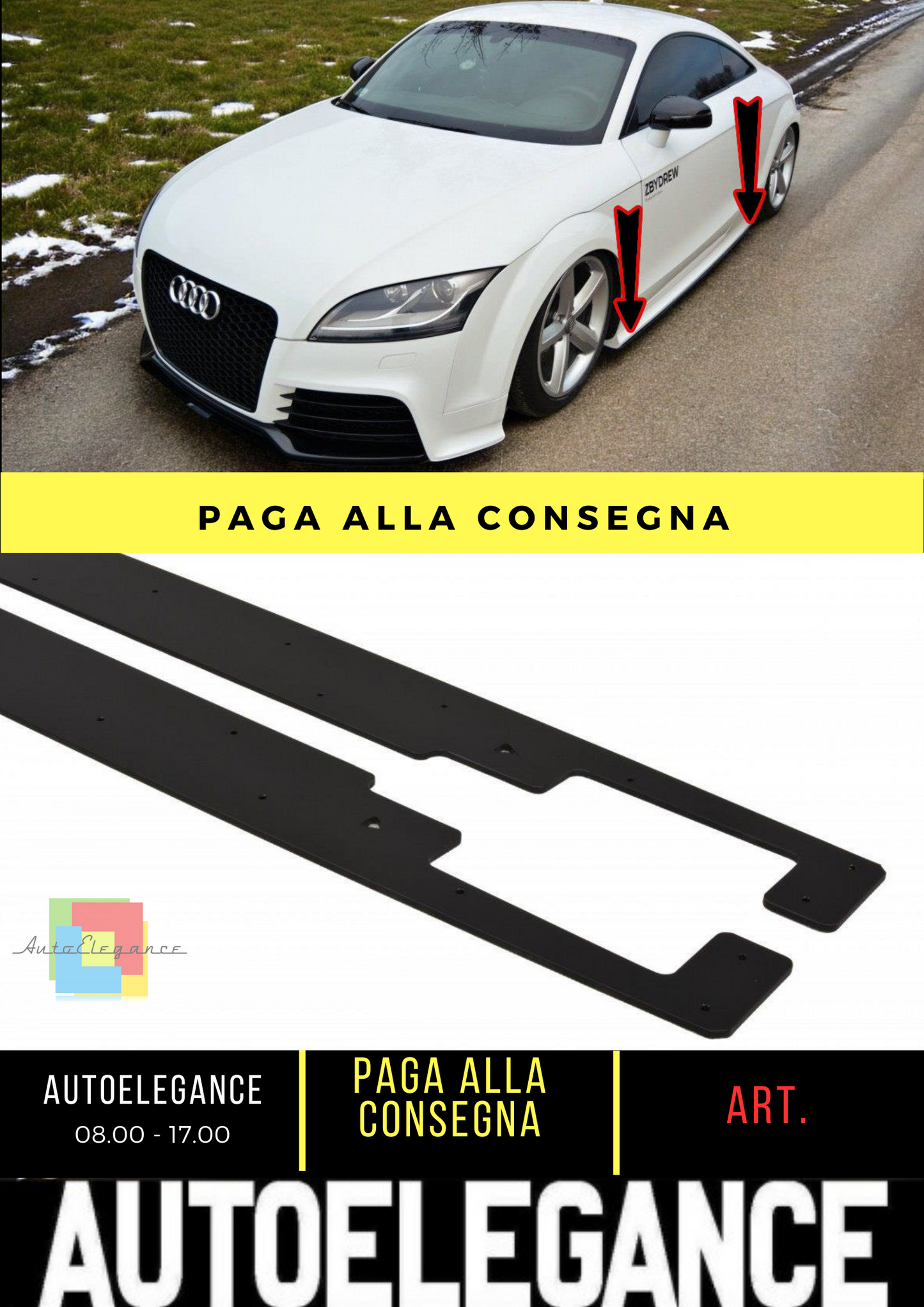 ⭐RACING SIDE SKIRTS SUITABLE FOR AUDI TT MK2 RS⭐