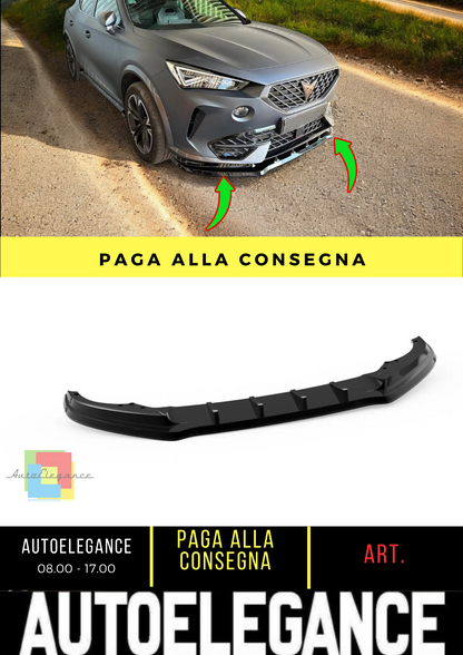 💫SPLITTER ANTERIORE ADATTO  PER CUPRA FORMENTOR MK1 NERO LUCIDO ABS💫