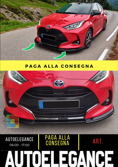 🔥FRONT SPLITTER V.1 SUITABLE FOR TOYOTA YARIS MK4 (2020-) GLOSSY BLACK ABS🔥