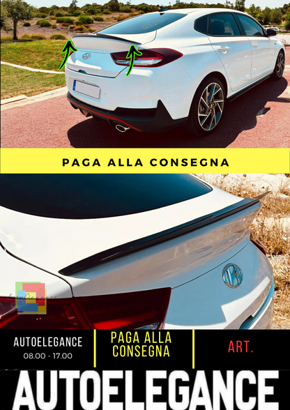 🔥SPOILER ESTENIONE ADATTO PER HYUNDAI I30 MK3 FASTBACK (2016-)ABS NERO LUCIDO🔥
