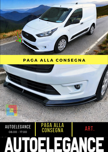 🔥SPLITTER ANTERIORE PER FORD TRANSIT CONNECT FACELIFT (2019-) NERO LUCIDO ABS🔥
