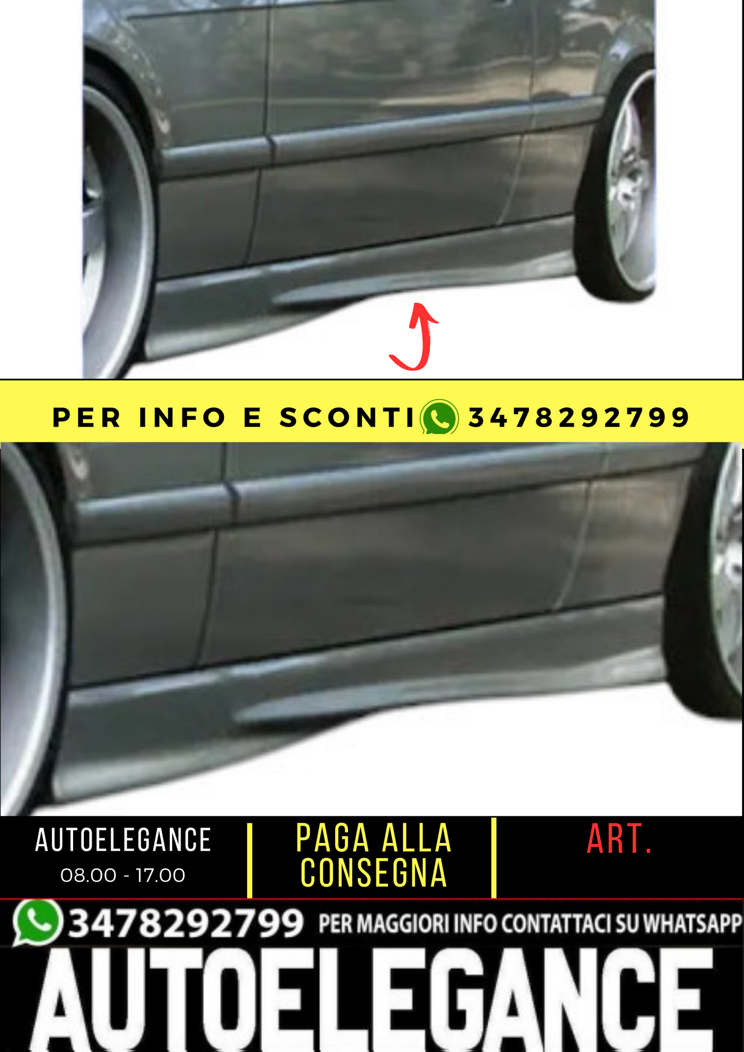 😍 MINIGONNE LATERALI ADATTO PER AUDI 80 😍