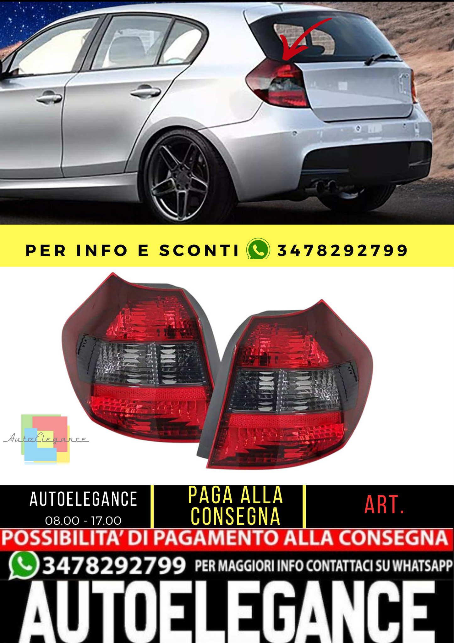 🔥Fanali posteriori rosso fumo nero destra sinistra per serie 1 BMW E81 E87 04-07🔥