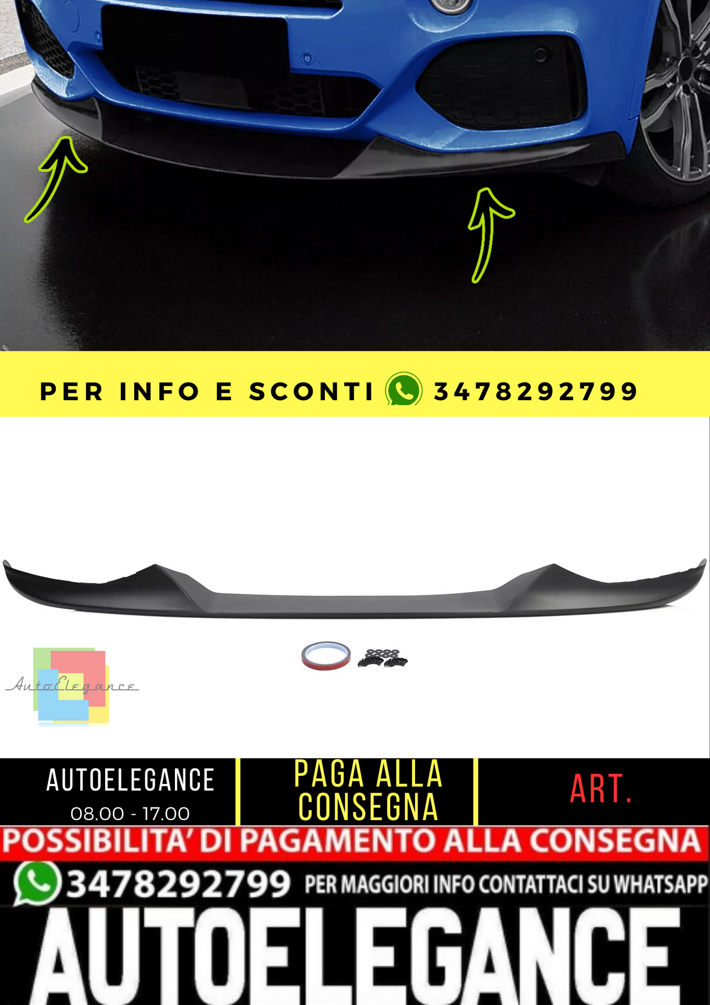 🔥Labbro dello spoiler anteriore performante in ABS adatto perBMW X5 F15 13-18🔥