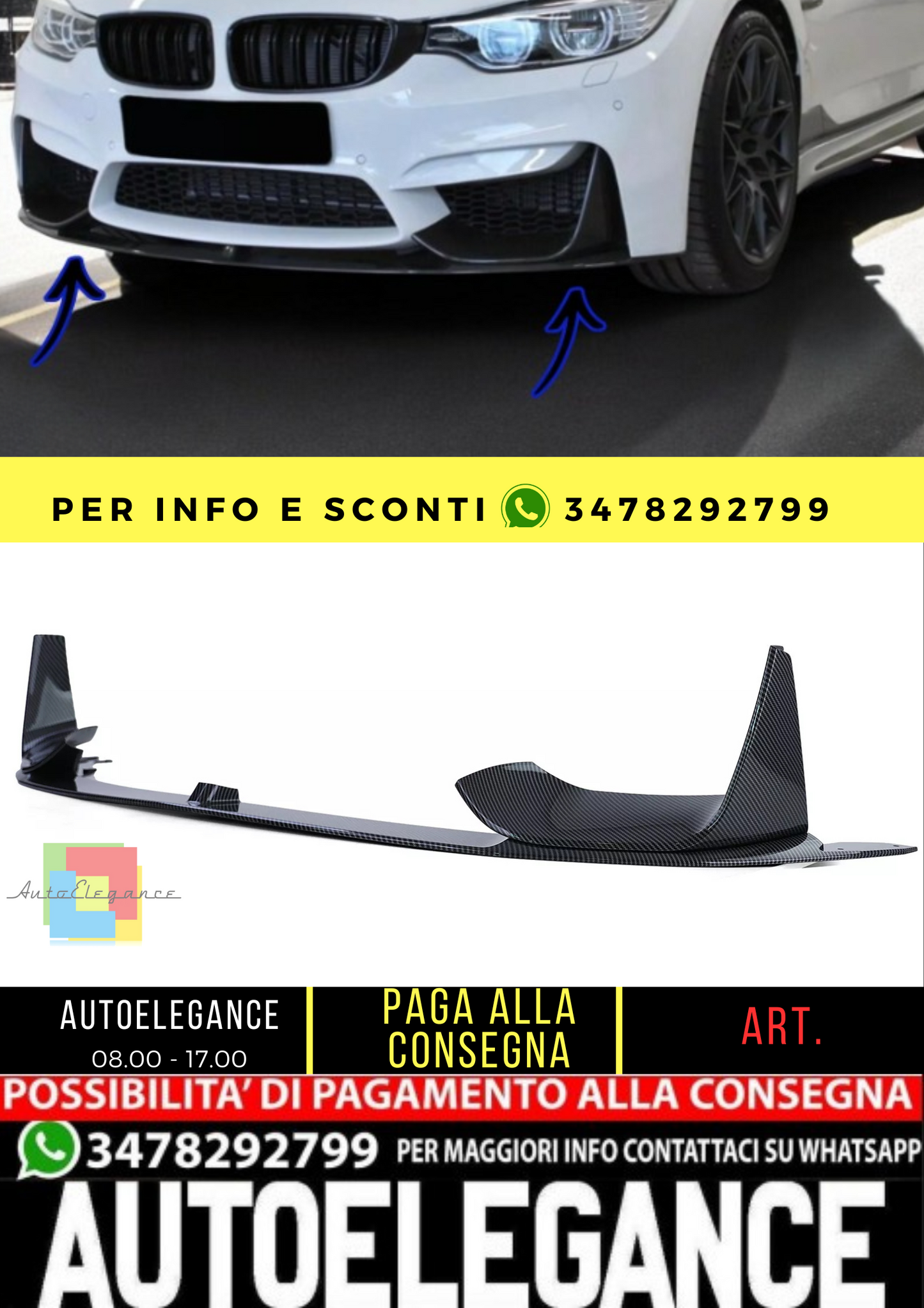 🔥Spoiler anteriore ad alte prestazioni in carbonio adatto per BMW M3 F80 M4 🔥