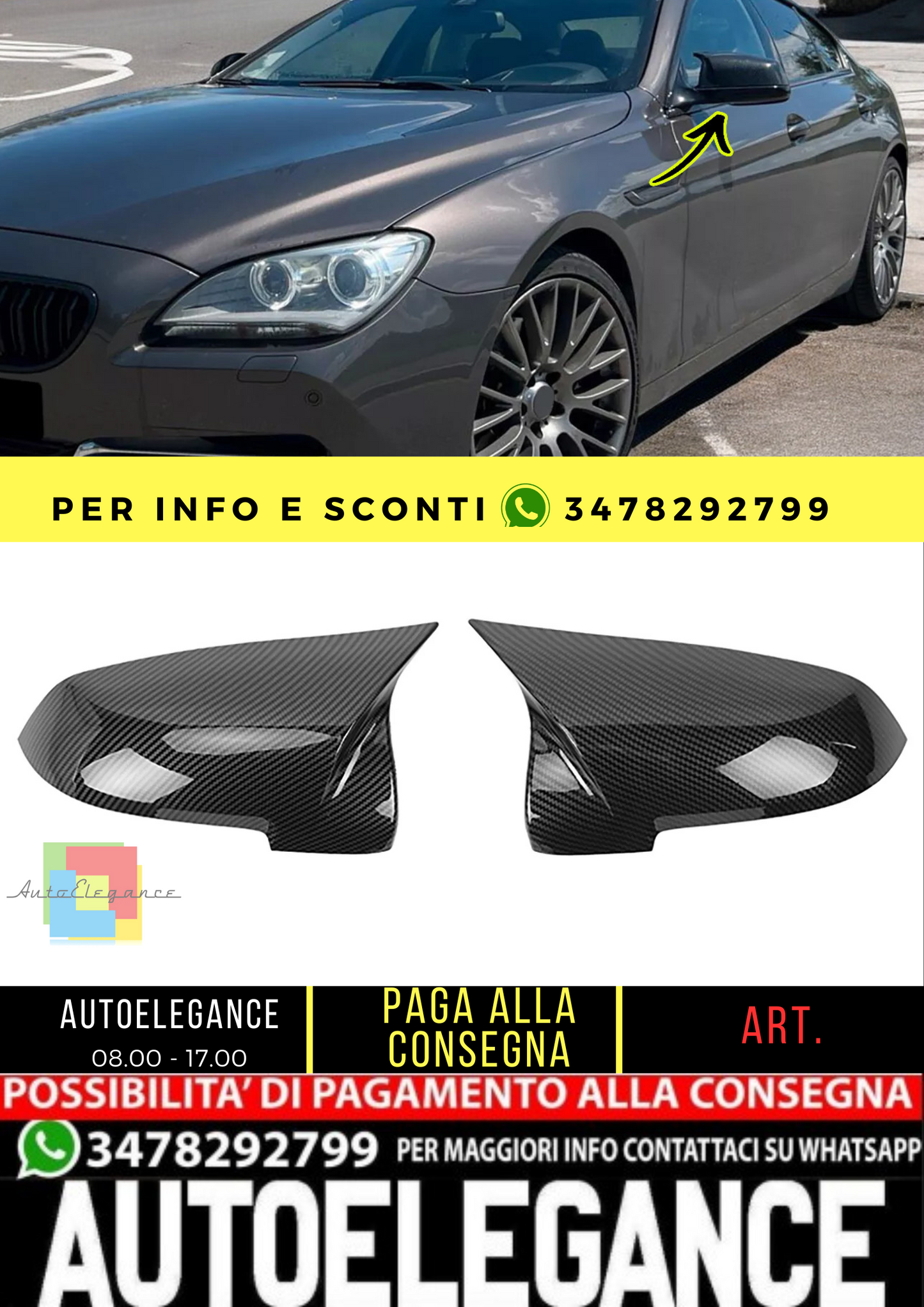 🔥Calotte specchietti di ricambio effetto carbonio adatte per BMW F10 F11 F06 🔥