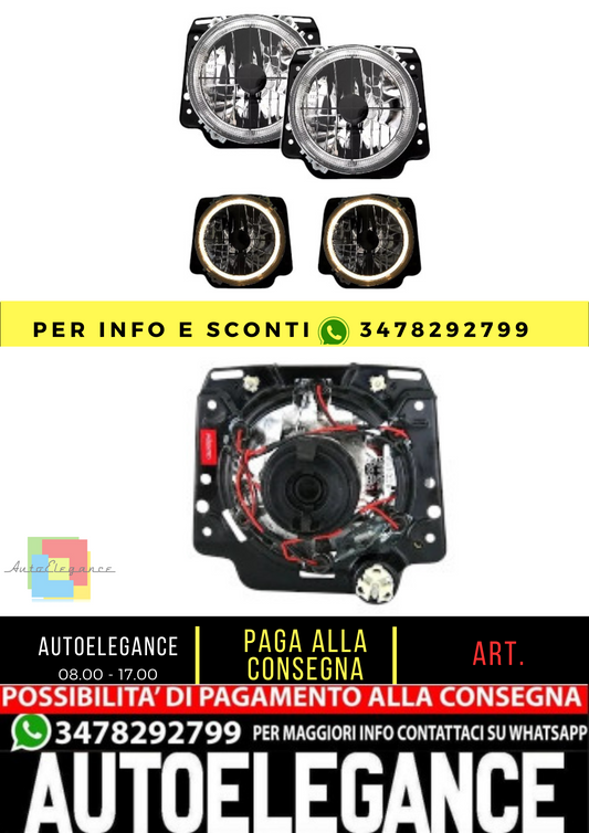 🔥Set fari Angel Eyes con mirino per VW GOLF 2 II 19E vetro trasparente 960321🔥