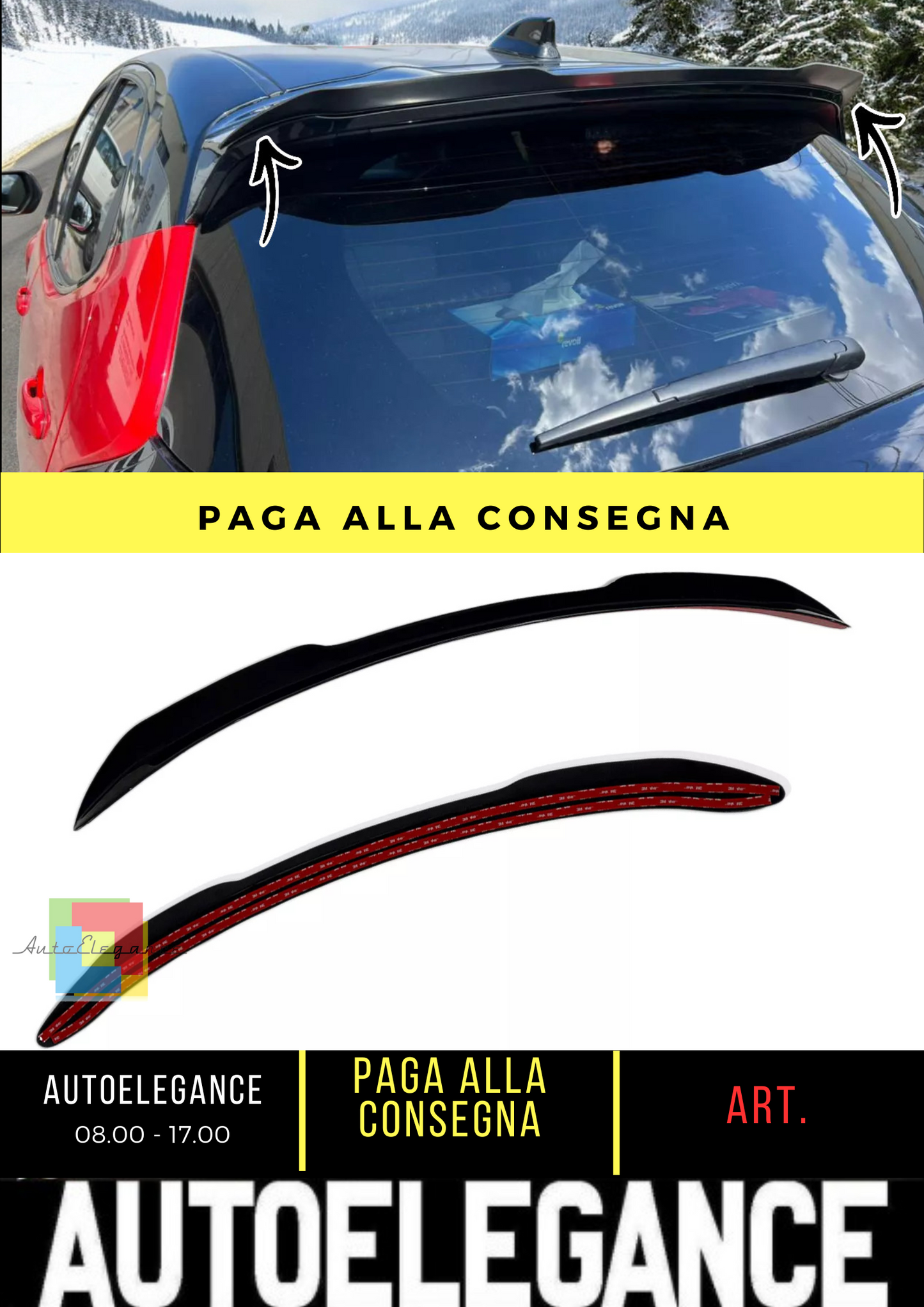 🔥SPOILER TETTO ESTENIONE ADATTO PER TOYOTA YARIS MK4 (2020-) ABS🔥