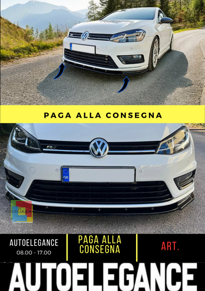 💕FRONT SPLITTER SUITABLE FOR VW GOLF MK7 R / R-LINE GLOSSY BLACK ABS💕