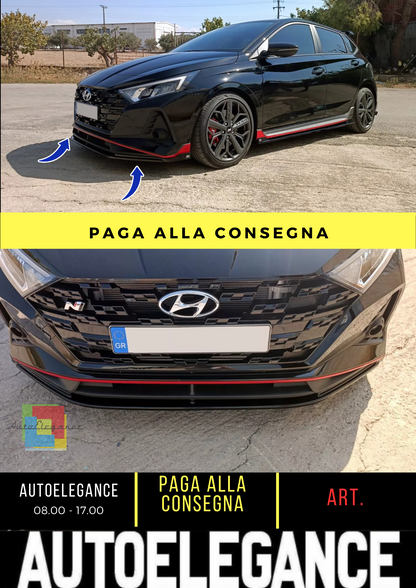 💕SPLITTER ANTERIORE ADATTO PER HYUNDAI I20 MK3 N / N-LINE NERO LUCIDO ABS💕