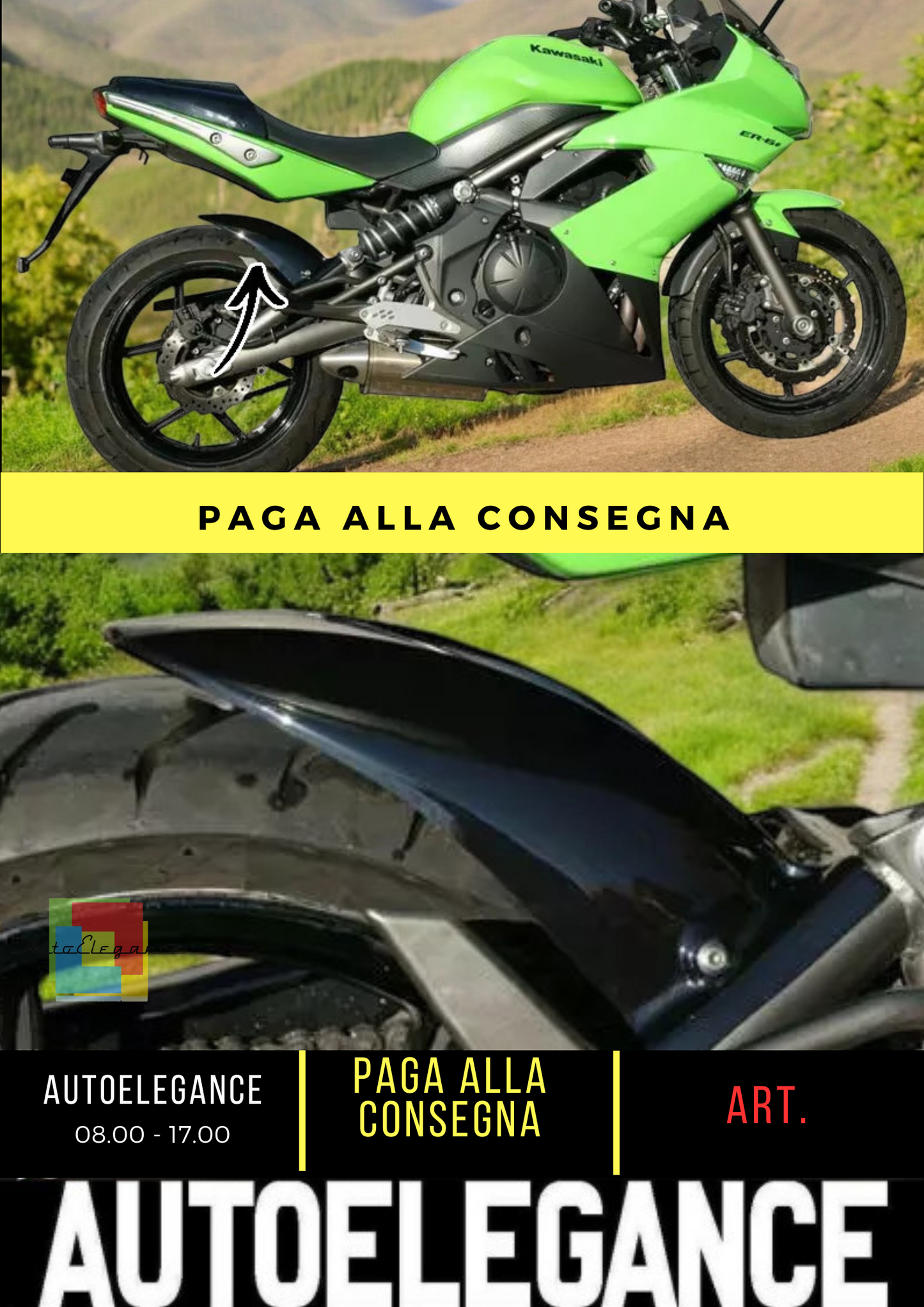 🔥KAWASAKI NINJA 650R F/N (2009-2011) PARAFANGO POSTERIORE PARAFANGO PLASTICA🔥
