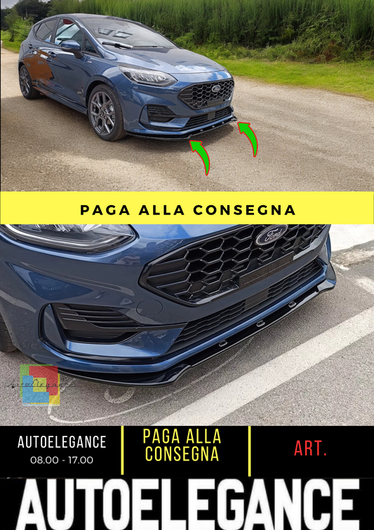 💕FRONT SPLITTER SUITABLE FOR FORD FIESTA MK8 FACELIFT(2022-) GLOSSY BLACK ABS💕