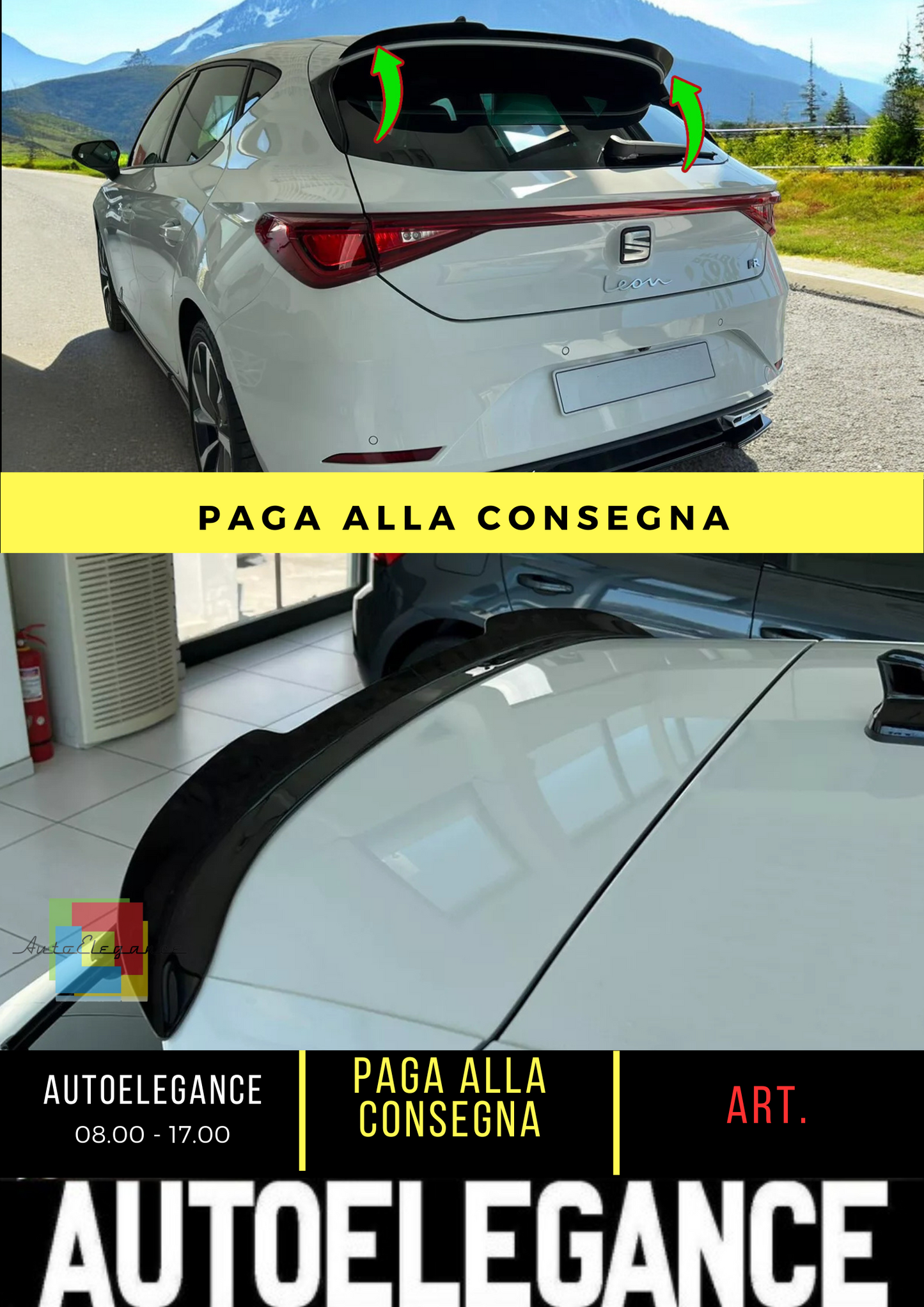 🔥SPOILER TETTO ESTENIONE ADATTO PER SEAT LEON MK4 (2020-) ABS🔥