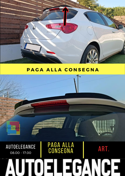 💕EXTENSION ROOF SPOILER SUITABLE FOR ALFA ROMEO GIULIETTA GLOSSY BLACK ABS💕
