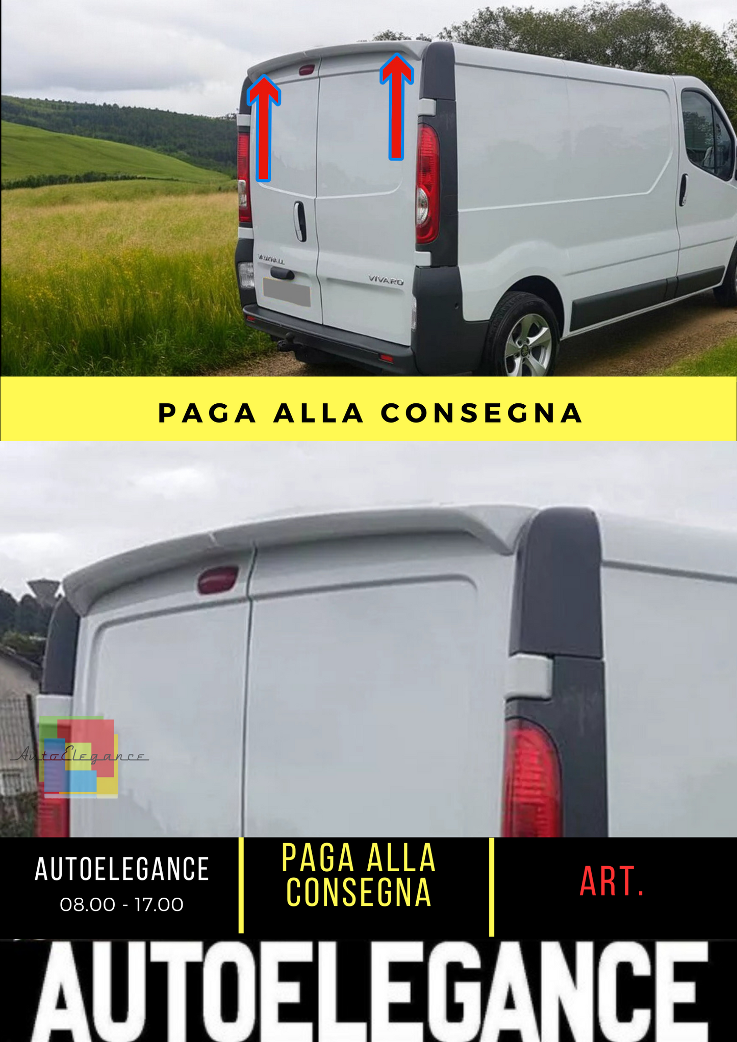 🔥SPOILER TETTO ALETTONE POSTERIORE 2 PORTE ADATTO PER OPEL VIVARO A/B🔥