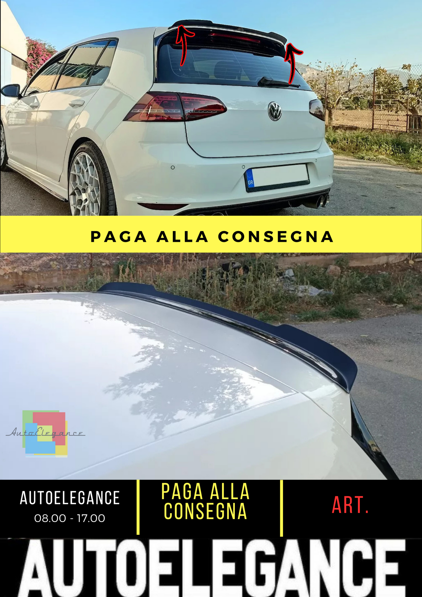 💕EXTENSION ROOF SPOILER FOR VW GOLF MK7 / MK7 FACELIFT GTI / R / R-LINE ABS💕