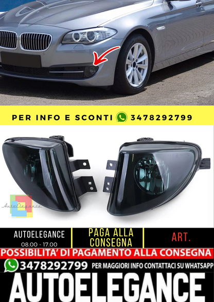 🔥Fari fendinebbia in vetro trasparente fumé nero adatti per BMW F10 F11 GT F07 10-13🔥