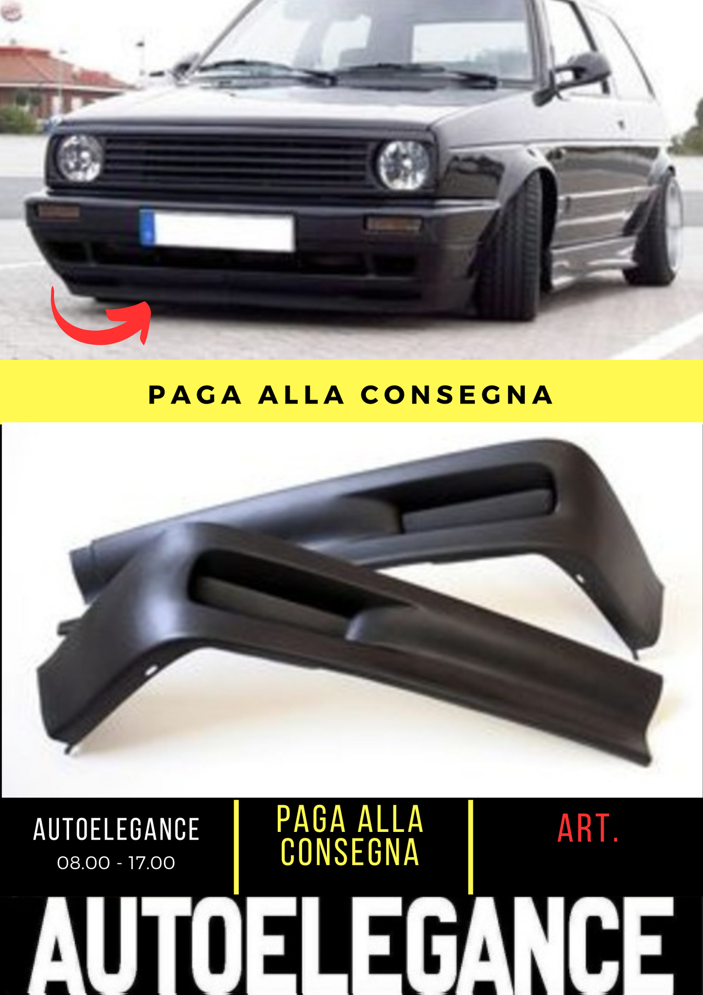 💕FRONT SPLITTER SUITABLE FOR VW GOLF MK2 💕
