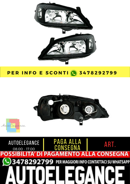 🔥Set fari neri per Opel Astra G 1998-2004 H7 HB3 per LWR elettrico TYC🔥