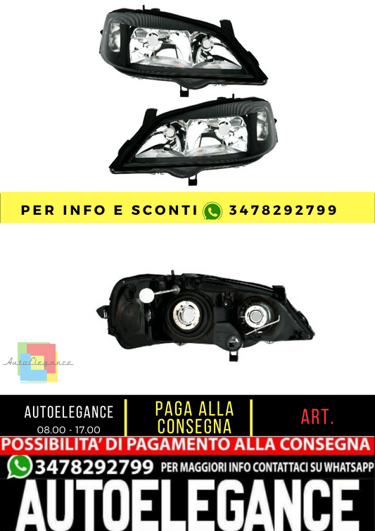 🔥Set fari neri per Opel Astra G 1998-2004 H7 HB3 per LWR elettrico TYC🔥