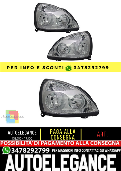 🔥Headlights set for Renault Clio 2 II Thalia BB CB LB SB H1 / H7 ChromE LW