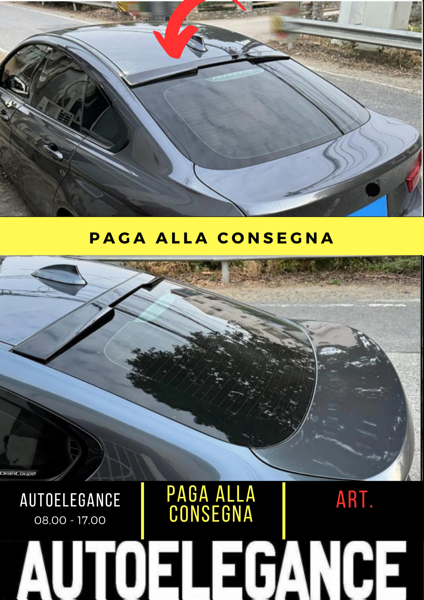 💕 REAR SPOILER SUITABLE FOR BMW 4 F36 BLACK 💕