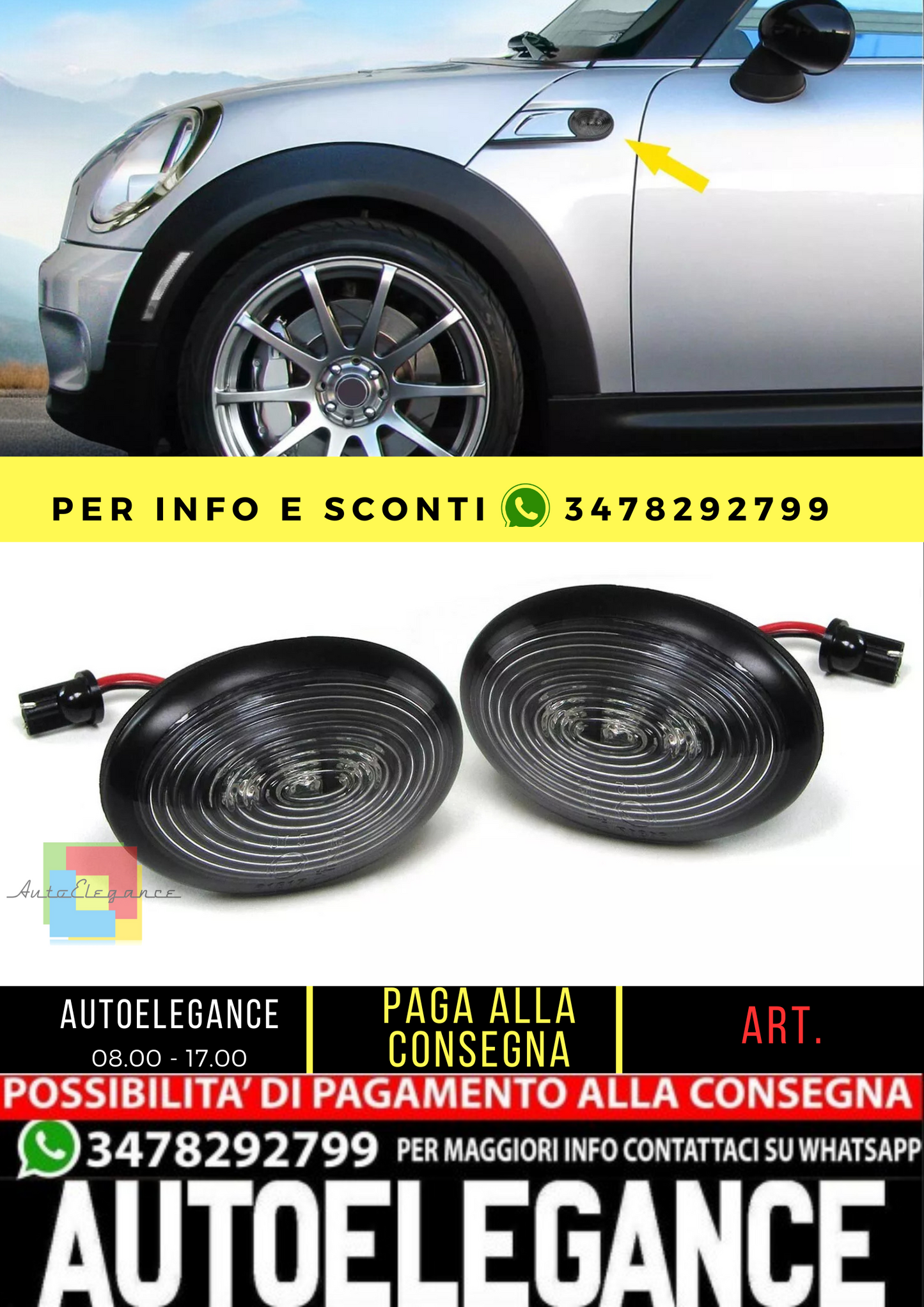 🔥Frecce laterali a LED fumé nero per Mini R55 R55N R56 R56N R57 R57N R58 R59🔥