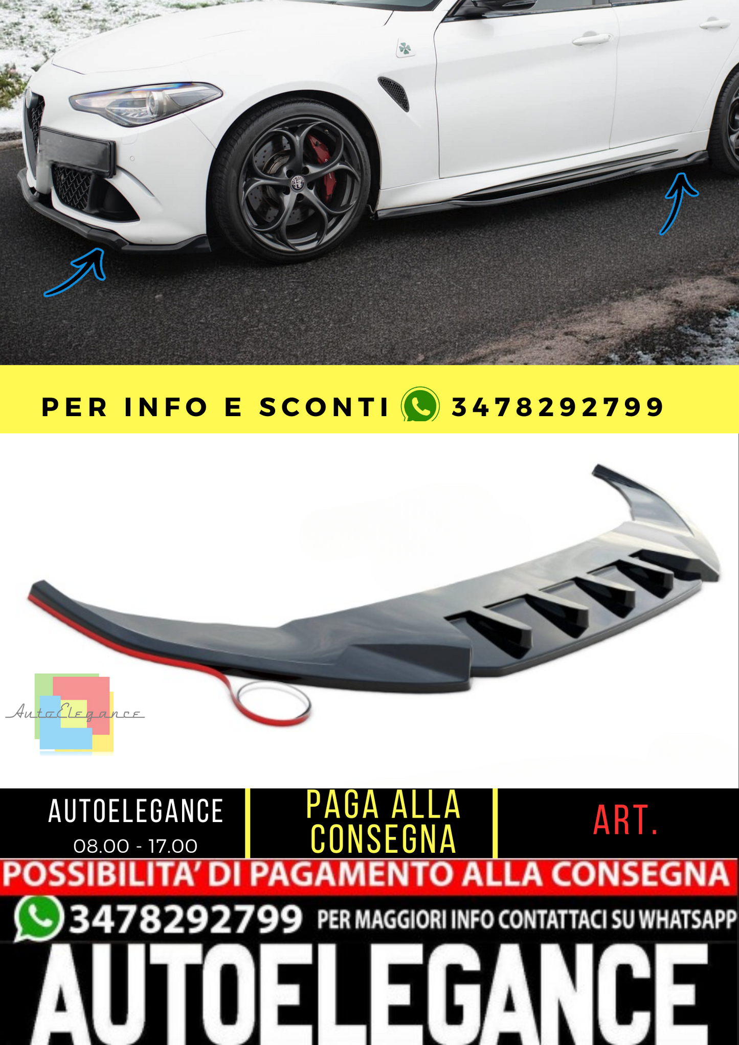 🔥Side Skirts Diffusers Alfa Romeo Giulia Quadrifoglio🔥