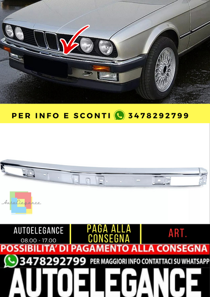 🔥Sezione centrale cromata del paraurti anteriore per BMW Serie 3 E30 82-87🔥
