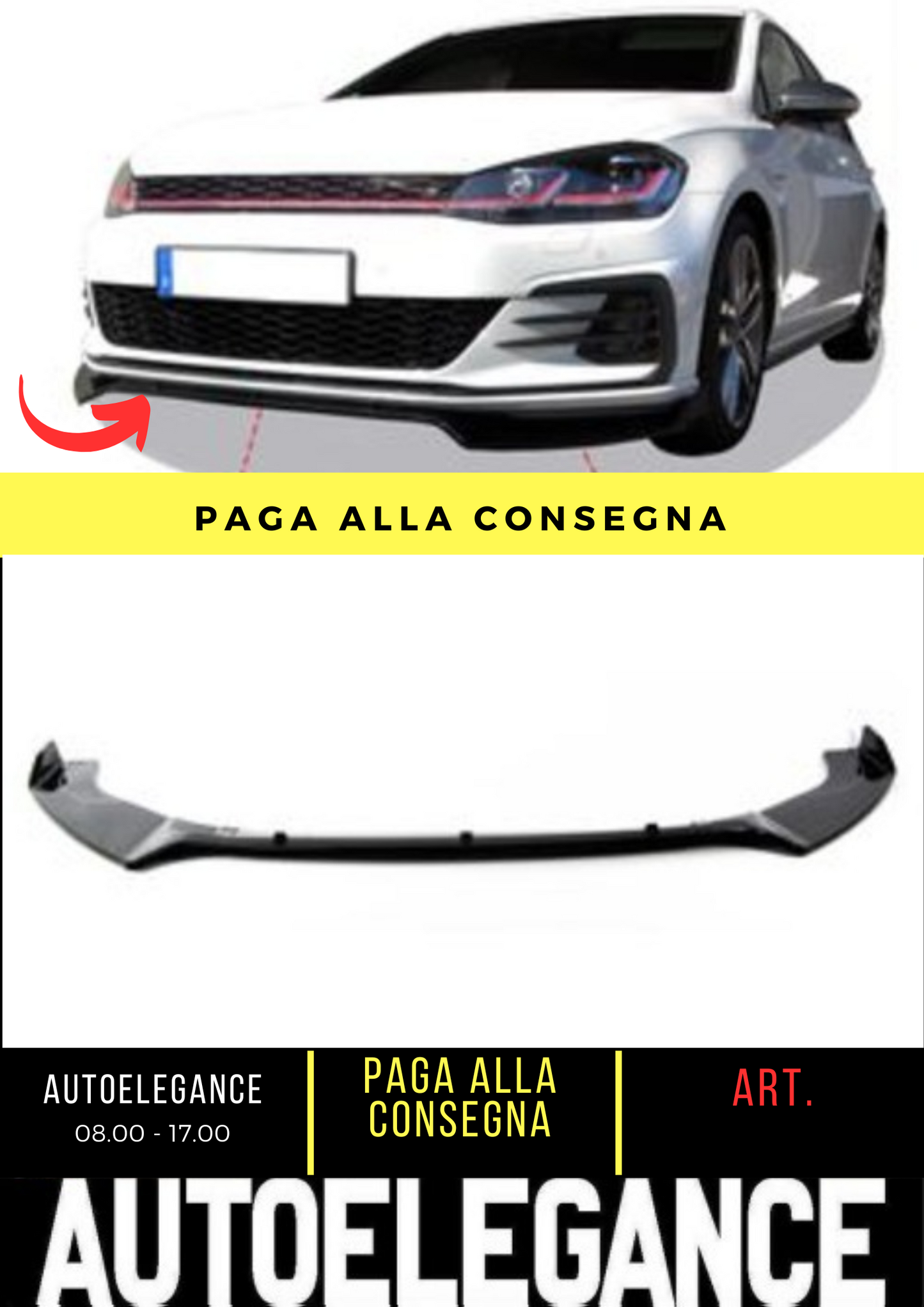 💕SPLITTER ANTERIORE ADATTO PER VW GOLF MK7 VII GTI 💕