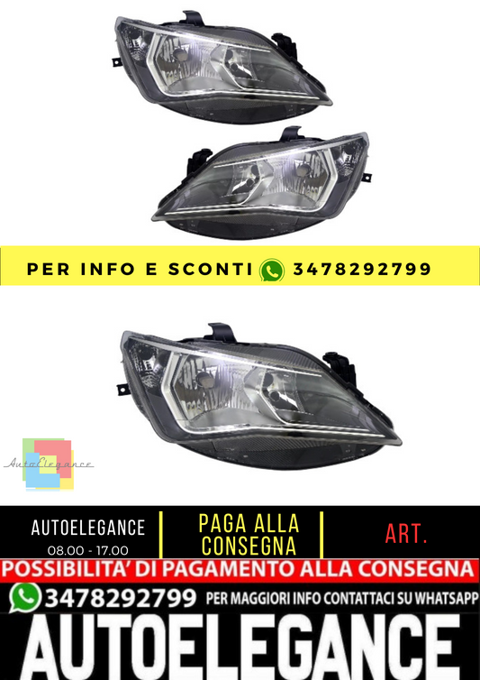 🔥Headlight set for Seat Ibiza4 6J 12-15Twin Sport H7 chrome headlight🔥 