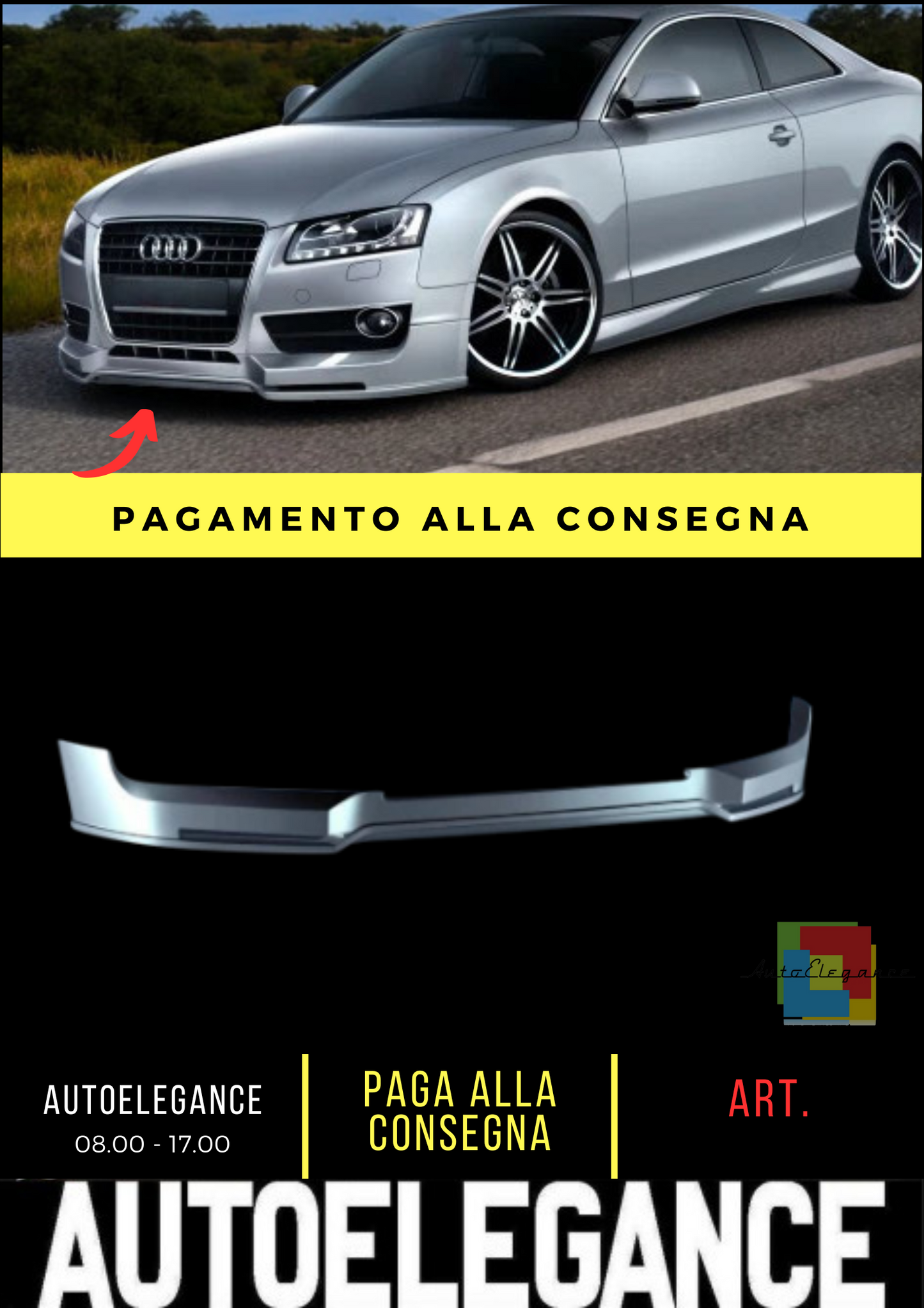 😍 SPLITTER SOTTOPARAURTI ANTERIORE ADATTO PER AUDI A5 😍