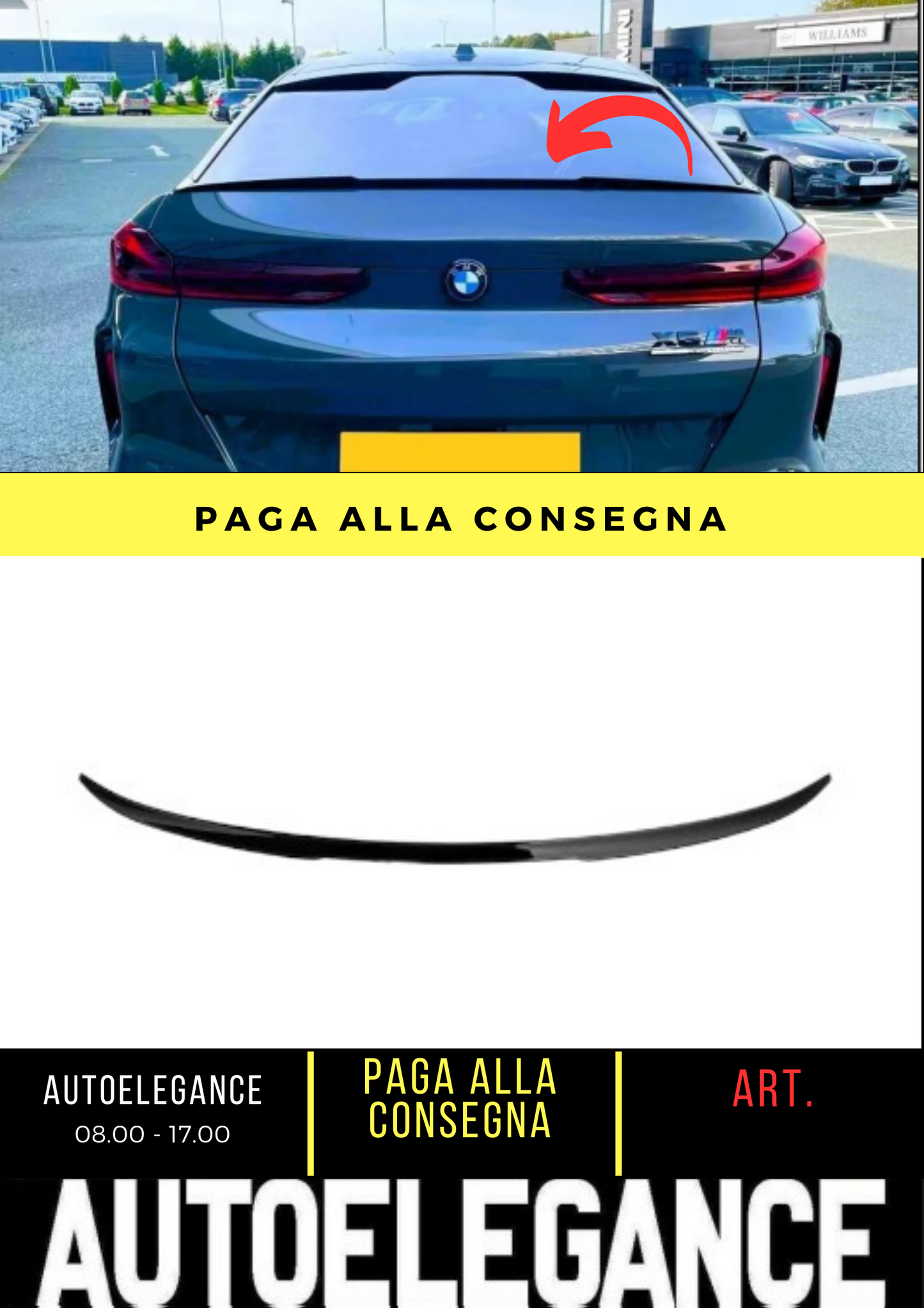 💕 REAR SPOILER SUITABLE FOR BMW X6 G06 GLOSSY BLACK 💕